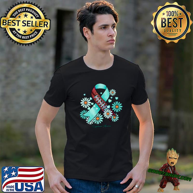 Dysautonomia Awareness Baseball Ribbon Flower T-Shirt