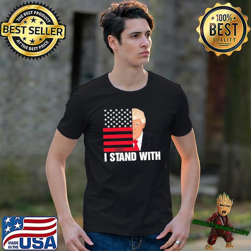 2024 I stand with Donald Trump America flag shirt