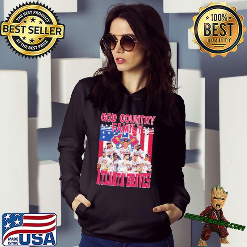 God country family Atlanta Braves signatures America flag shirt, hoodie,  sweater, long sleeve and tank top