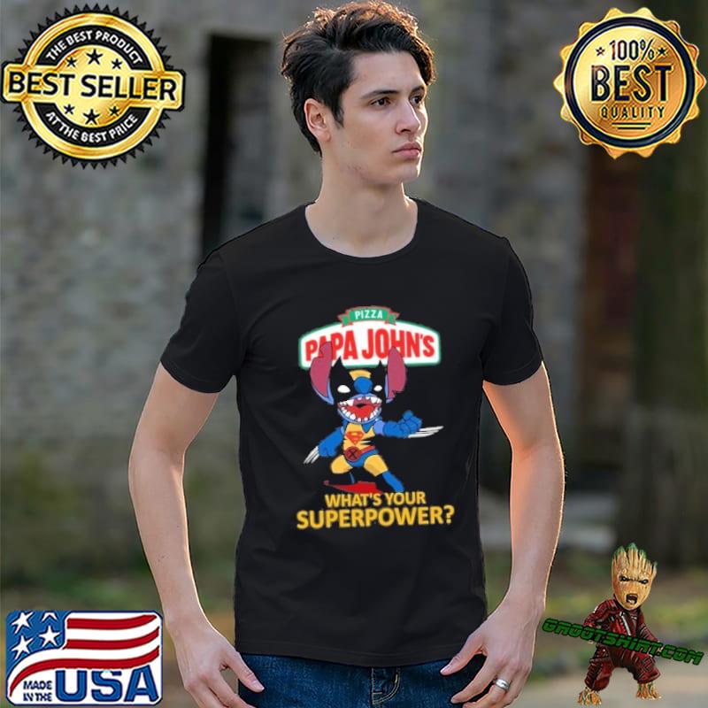 Pizza papa John's what's your superpower stitch shirt