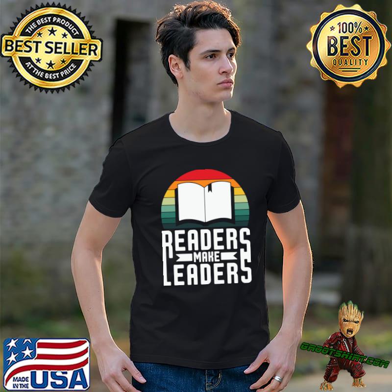 Readers Make Leaders Vintage Sunset Book lover T-Shirt