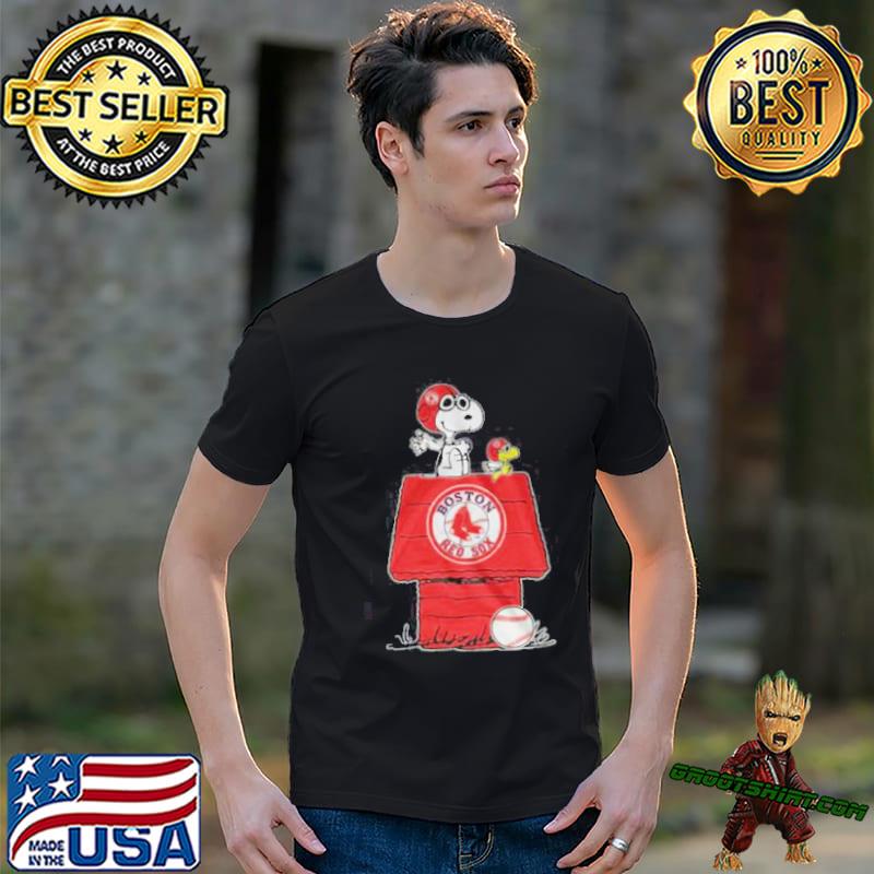Snoopy Woodstock Boston Red Sox baseball sport shirt