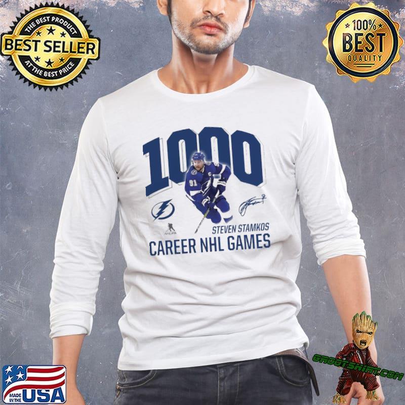 Steven Stamkos Tampa Bay Lightning Fanatics Branded 1000 Career Games signature shirt