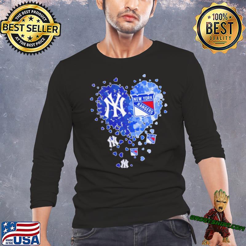 Heart New York Knicks New York Rangers New York Yankees And New York Giants  shirt, hoodie, sweater, long sleeve and tank top