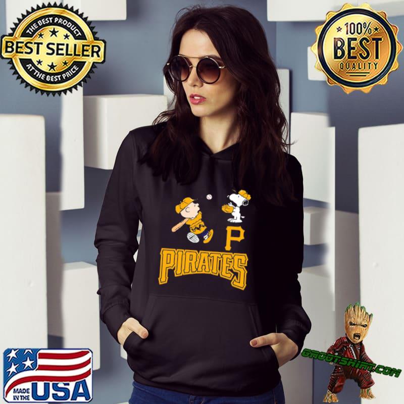 Peanuts Charlie Brown And Snoopy Playing Baseball Pittsburgh Pirates Shirt  - Peanutstee